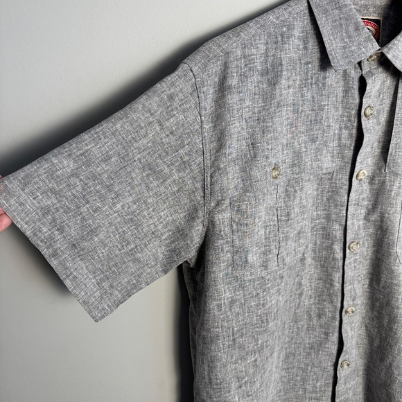 The Australian Outback Collection Men's Short Sleeve HEMP Button Up Shirt Gray M - Picture 2 of 13
